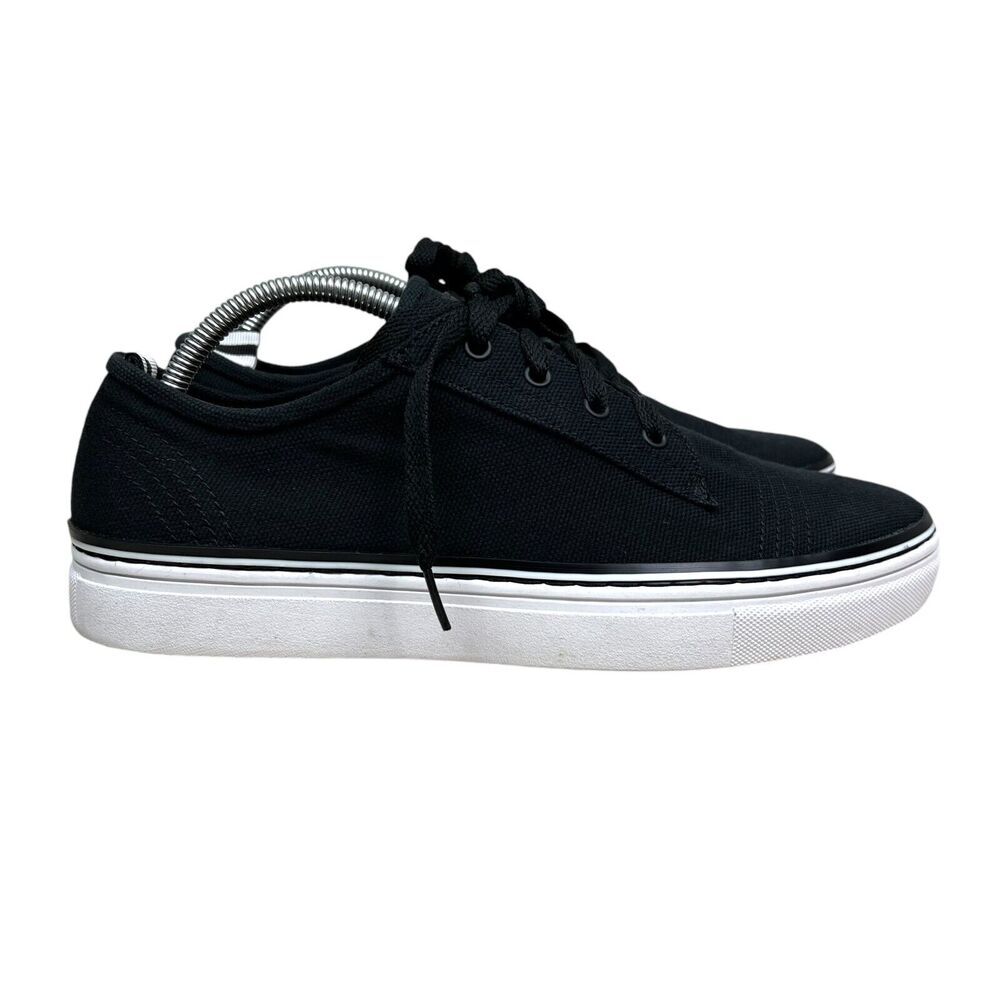 Mark Nason Mens Sneakers Low Top Lace Up Cushioned Insoles Canvas Black Size 8.5